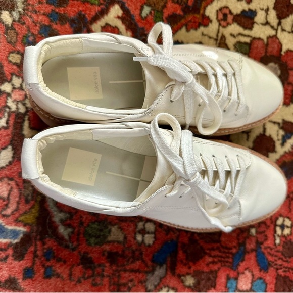 Women's Toyah by Dolce Vita Leather White Platform Sneakers - Picture 5 of 7